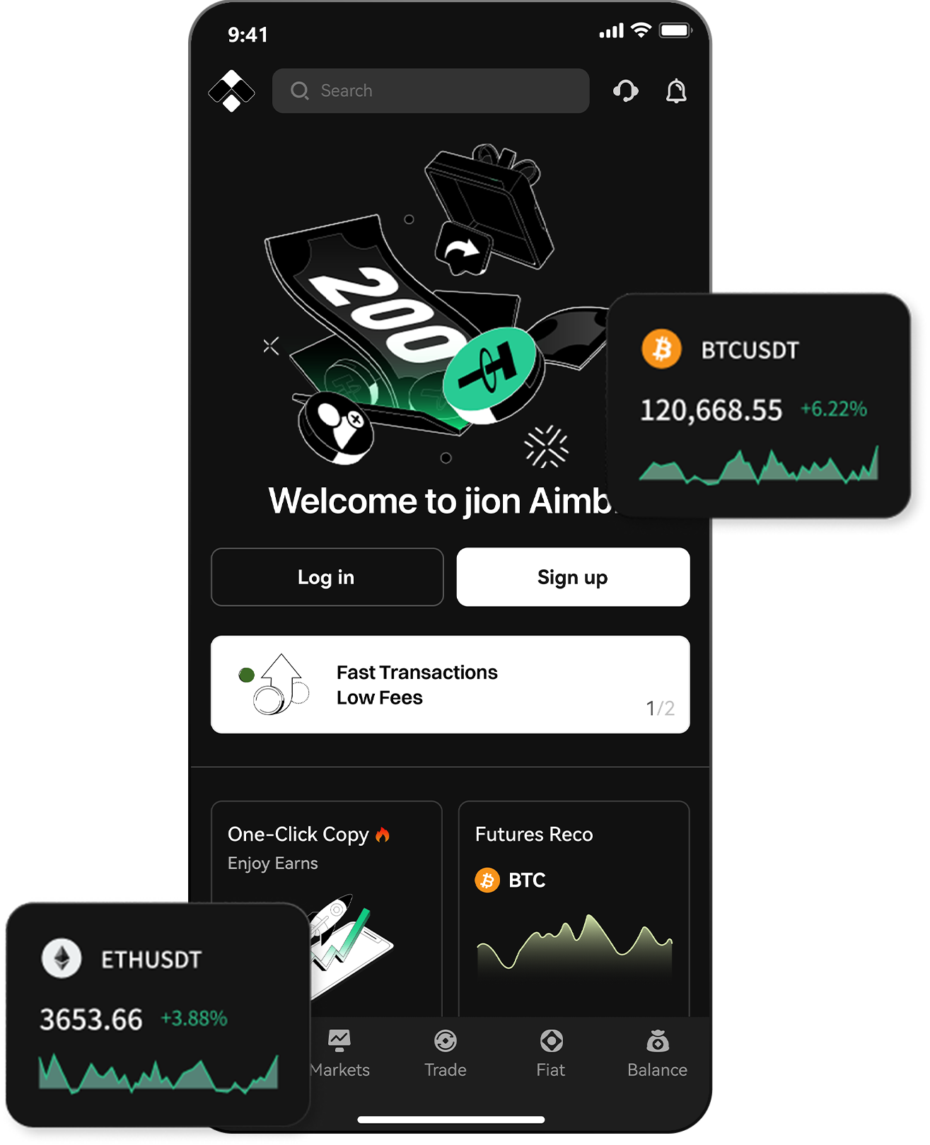 AIMBIT app market screen